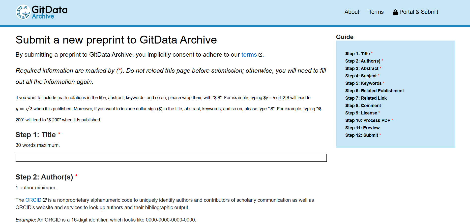 gitdata archive submit new